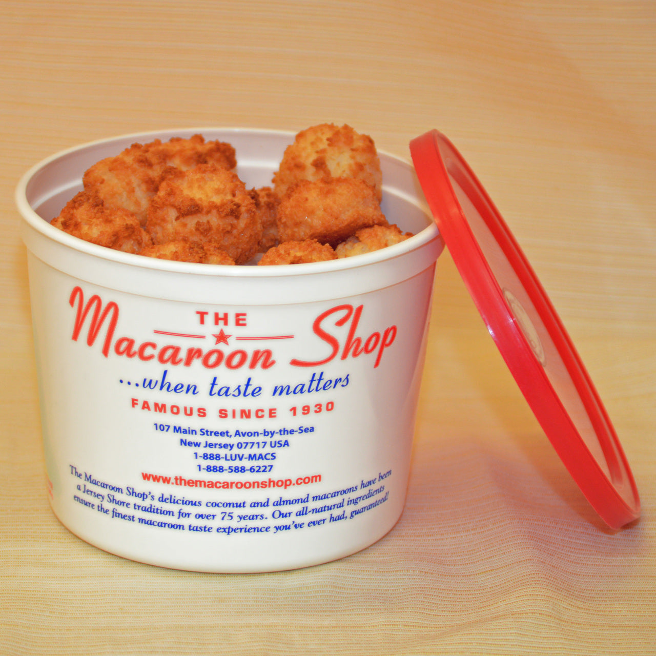 Gourmet Coconut Macaroons 1 lb Tub - Mail-order these delicious macaroons. They are fresh and ready to enjoy!