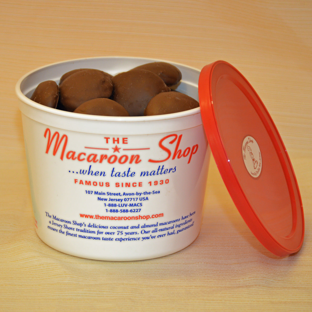 Gourmet Chocolate-covered Almond Macaroons 1 lb Tub 