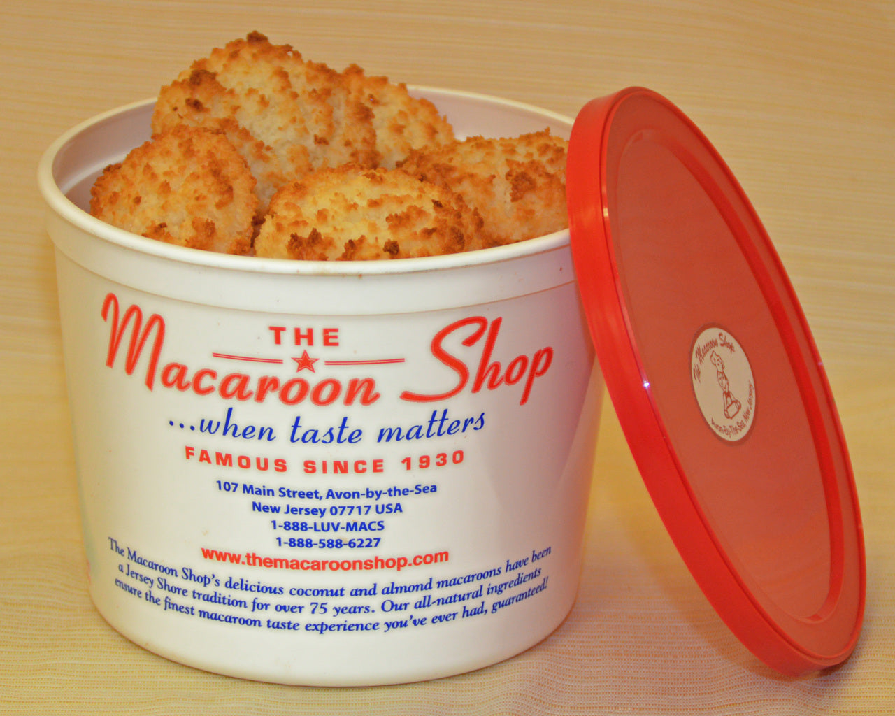 Gourmet Chocolate-covered Almond Macaroons 1 lb Tub 
add message in instructions box at checkout